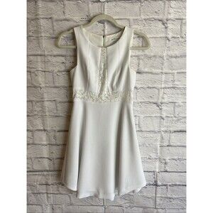 BCBGeneration Women's White Lace Coquette Graduation Easter Skater Dress Size 0